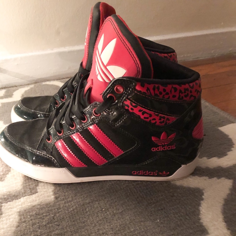 Adidas cheetah print high tops